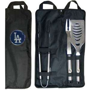  Dodgers BBQ Set W/Bag Stainless Steel Large Spatula Bottle 