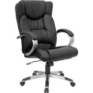   High Back Black Leather Executive Office Chair   908: Office Products