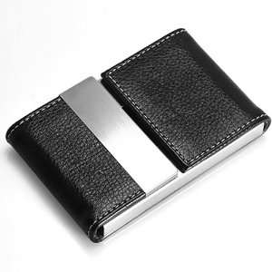 Magnetic Black Synthetic Leather Membership Business Card 