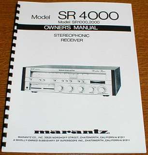 Marantz SR1000 / SR2000 / SR4000 Owners Manual   AA  