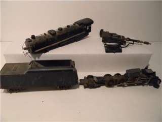 Vintage HO Scale Mantua 2 8 2 all metal steam engine in pieces with 