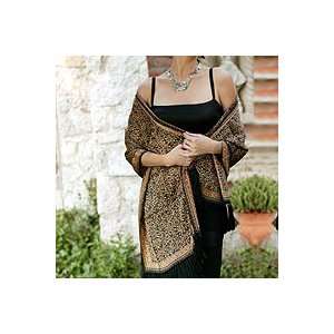  NOVICA Silk batik shawl Wilderness Home & Kitchen