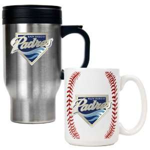 San Diego Padres MLB Stainless Steel Travel Mug & Gameball 