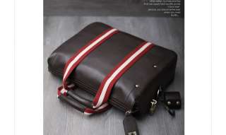   System PU Leather Shoulder Messenger Briefcase Bag M004 Brown  