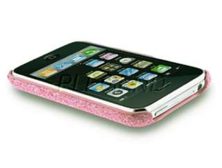 Pink Glitter Hard Shell Skin Cover Case for iPhone 3G S  