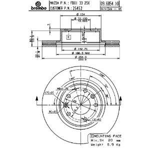  Brembo BDR25452 Mazda Brake Rotor Automotive