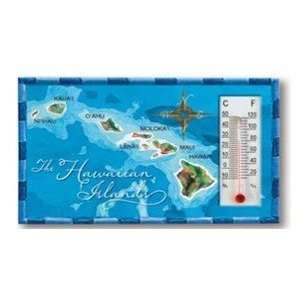  Hawaiian Magnet Map Blue Thermometer