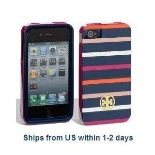 Tory Burch Navy Pink Stripes Iphone 4 4s Hardshell Case   Original 