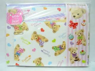 LiA Japan Kawaii Cookie Bear Letter Set w/ Stickers  