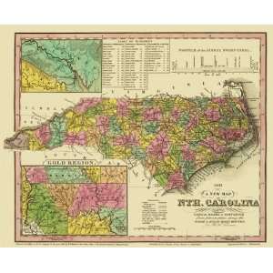  STATE OF NORTH CAROLINA (NC) BY H.S. TANNER 1833 MAP: Home 