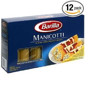 Barilla Manicotti Tubes, 8 Ounce Boxes Grocery & Gourmet Food