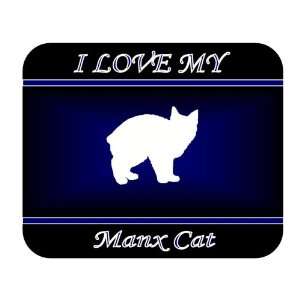  I Love My Manx Cat Mouse Pad   Blue Design: Everything 