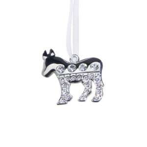  Pack of 6 Donkey Jewel Encrusted Christmas Ornament
