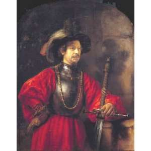 Oil Painting Portrait of a Man in Military Dress Rembrandt van Rijn