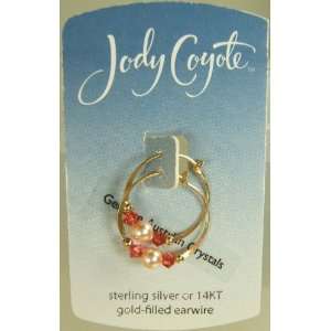 Jody Coyote Pink Pearl Bead Hoop Earrings CH015G: Jewelry