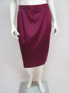 YVES SAINT LAURENT YSL Vintage Purple Satin Jacket & Skirt Suit Set sz 