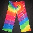 tie dye capri yoga lounge pants rainbow spiral medium tye