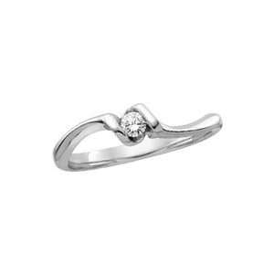   ct. Diamond Sirena Promise Ring in 10K White Gold (Size 8.5): Jewelry