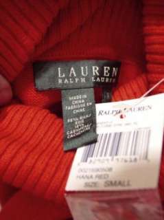 Ralph Lauren Red Silk Cashmere Turtleneck Dress NWT  