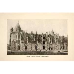 1917 Print Chateau Josselin Roy L. Hilton Morbihan Brittany Medieval 