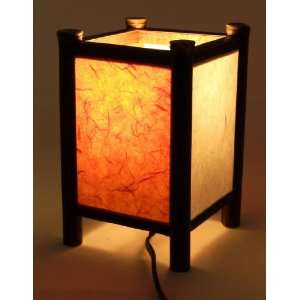 Dimmable Mood Lamp   Square Contemporary Two Tone Red and White Shoji 