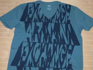 Armani Exchange Abstract V neck T Shirt Lakeview NWT  