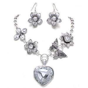   Statement Necklace and Earrings Set Chic Vintage Style Fashion Jewelry
