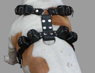 Real Leather Weighted Pulling Dog Harness 8lbs Exercise Training 30 