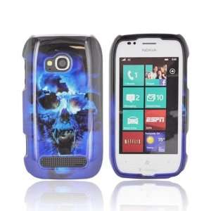  For Nokia Lumia 710 Blue Skull Hard Snap On Shell Case 