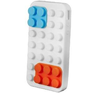  Lego style Silicone iPhone 4/4S Case   White Cell Phones 