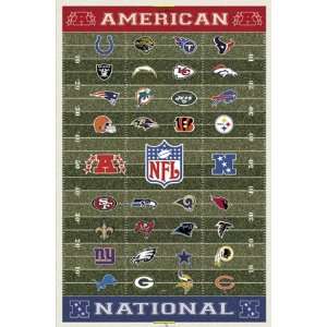  NFL TEAM LOGOS NATIONAL AMERICAN LEAGUE POSTER #3335: Home 