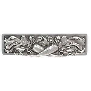  Leafy Carrot Cabinet Pull, Brilliant Pewter