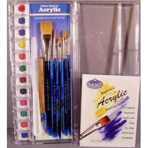  Deluxe Beginner Acrylic Painting Brush & Tool Set with 