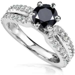  1 1/2 Carat TW Black and White Diamond Engagement Ring in 