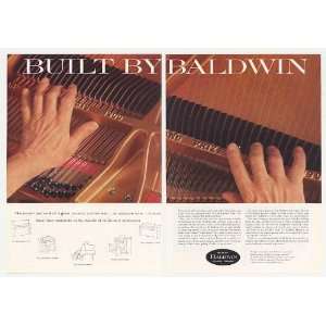  1958 Craftsmen Hands Built Baldwin Piano 2 Page Print Ad 
