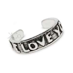  Sterling Silver I LOVE YOU Toe Ring: Jewelry