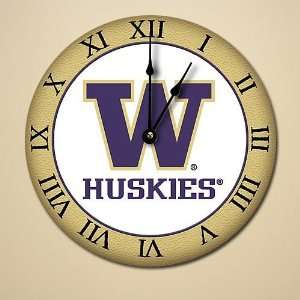    Washington Huskies 12 Wooden Wall Clock: Sports & Outdoors