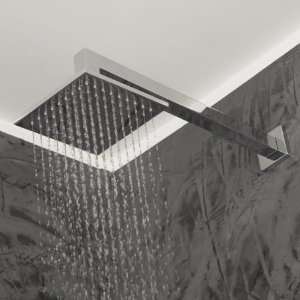   Wall Mount Tilting Square Rain Shower Head in Polish: Home Improvement