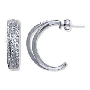   Round Diamond Triple Hoop Earrings: Gold and Diamond Source: Jewelry