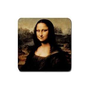  Mona Lisa Da Vinci Rubber Square Coaster (4 pack) Kitchen 