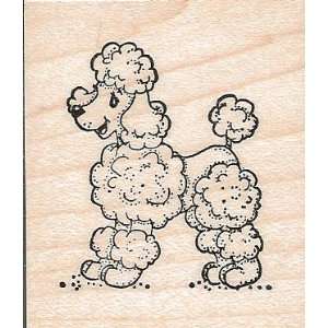 Poodle Dog Wood Mounted Rubber Stamp (E993)