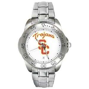  USC Trojans Mens Game Day Sports Watch w/ Stainless Steel 