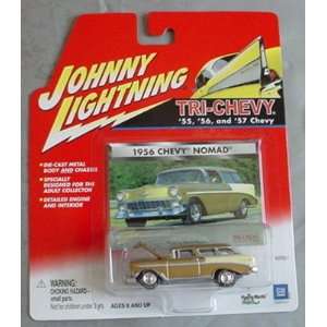    Johnny Lightning Tri Chevy 1956 Chevy Nomad GOLD: Toys & Games