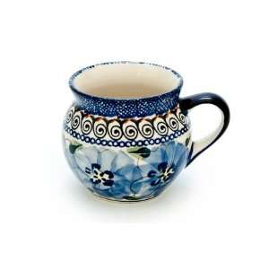    Polish Pottery Blue Art Small Bell Shape Mug: Home & Kitchen