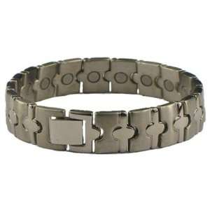   Silver Plated Pure Titanium Magnetic Therapy Bracelet (T516S) Jewelry