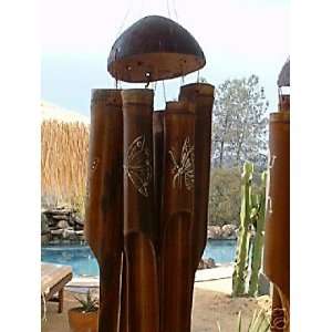  Bamboo & Coconut Butterfly Wind Chime by doyoubamboo 