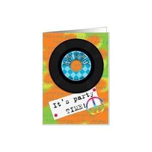   Party Invitation 45 Peace Sign Man Retro Theme Card Toys & Games