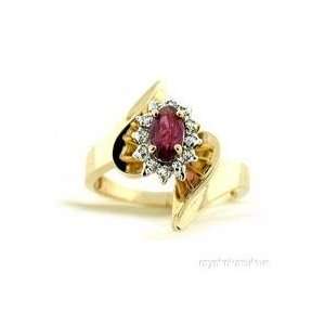   Diamond Ring Ruby (July Birthstone) 14K Yellow or White Gold Jewelry