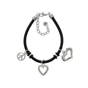  Heart with 3 AB Crystals   Friends, Family, Love Black 