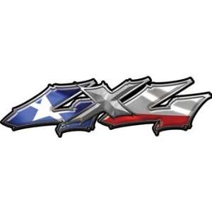  Wicked Series 4x4 Truck Bed Side Decals with Texas Flag 
